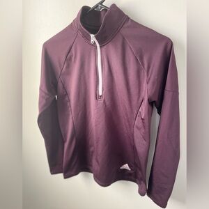 Adidas 1/4 zip golf pullover maroon womens small
